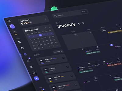 Hyper dashboard design kit - Calendar