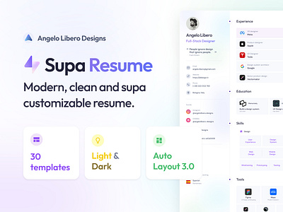 Supa Resume - Light & Dark [FREE Resume/CV]