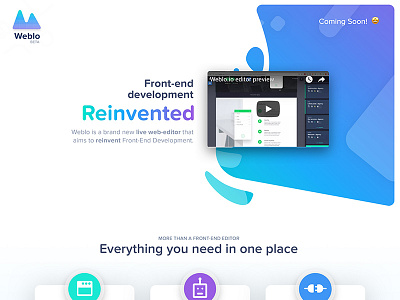 Weblo pre-launch landing page builder editor font end development generato landing page web weblo weblo.io