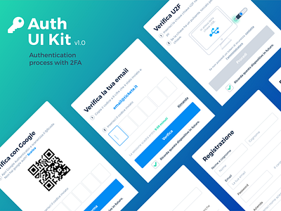 Auth UI Kit - authentication process kit 2fa auth process authentication font end development interface login form qrcode signup form u2f ui