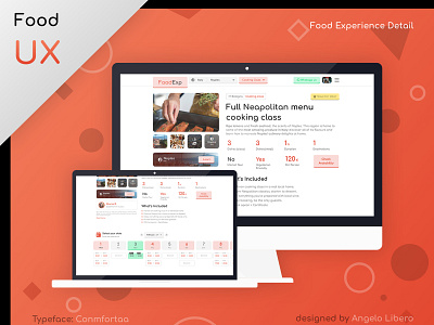 Food Experience - Web Design cooiking class cooking app font end development food resturant ui web design