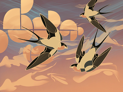 Swallows wallpaper