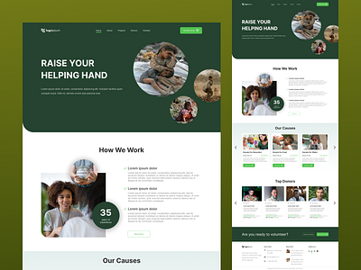 Donation 2022 artistic branding clean design donation elegant graphic design green help home page illustration landing page logo one page prototype ui ui ux designer web design website