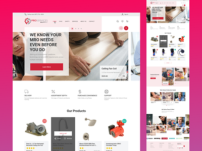 Pro Services Supply 2022 artistic branding clean design elegant figma graphic design home page illustration landing page logo pink pro services supply prototype ui uiux designer web design website