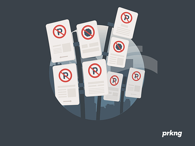 Prkng app : Signals app flat howto illustration parking prkng sign street