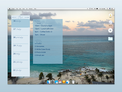 Notes Widget blue desktop desktop app schedule to do list ui widget