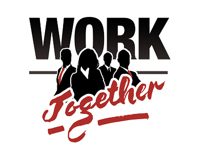 Work Together illustration lettering script