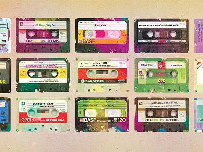 audiotape - My teenager playlist audio audiotape cassette illustration k7 vintage