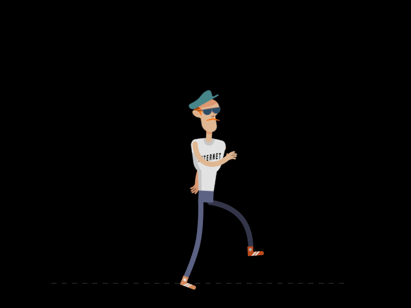 Walk Cycle - hipster of internet second take animation