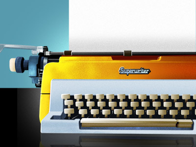 Superwriter ! illustration typewriter