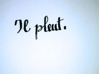 Il pleut calligraphy writing