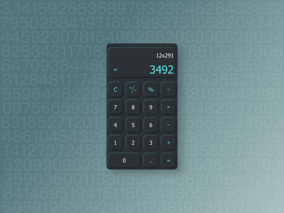 Daily UI 004 - Calculator 3d calculator challenge dailyui dailyuichallenge dark darkmode design gradient graphic design illustration neumorphism numbers ui ux uxui