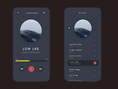 Music Player App app app design design ui ui design uidesign uxui webdesign