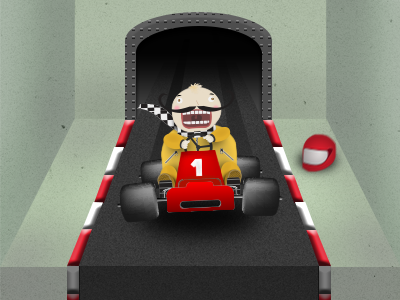 Karting time! Welcome screen hand drawn icon illustration iphone app photoshop ui