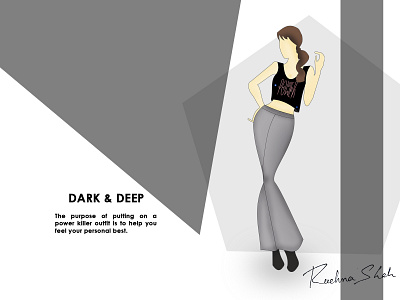 DARK & DEEP bootcutpant crop top power