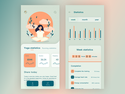 Fitness UI interface app design ui