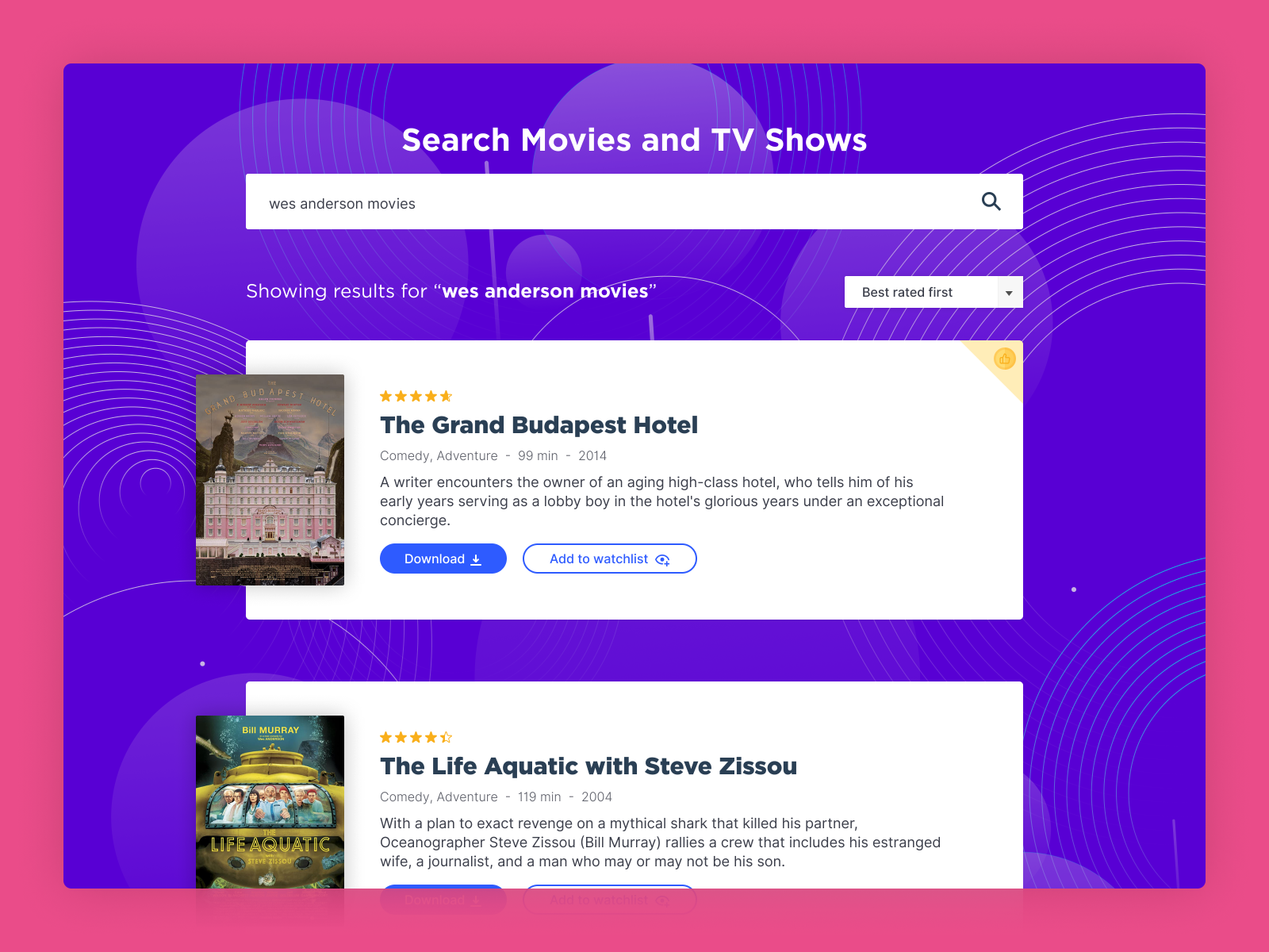Movie finder desktop app by Ramiro Andrade on Dribbble
