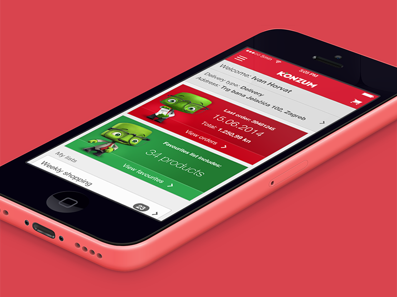 Konzum mobile app five iphone ios mobile app ui store dashboard