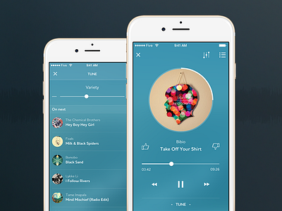 Rhapsody/Napster music player app design five interface ios iphone mobile music rhapsody ui ux