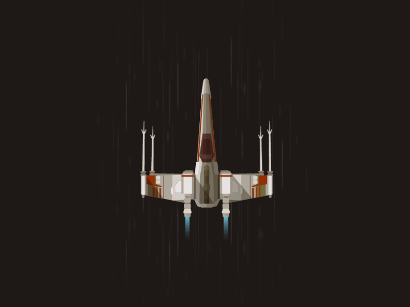 X Wing Fighter after effects animation five gif icon illustration star wars workshop x wing