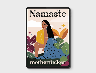 Namaste - Puzzle illustration illustration