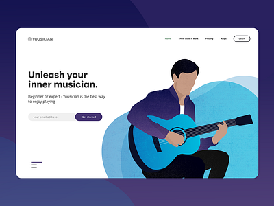 Music Hero Illustration guitar illustration music webdesign