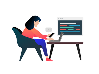 Working from home - WIP illustration web webdesign