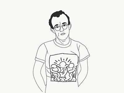 Keith Haring line drawing illustration line drawing