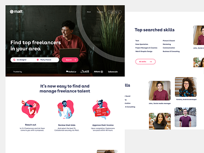 Freelancer plateform landing page