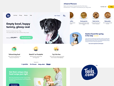 Tails.com, dog food website redesign dailyui ui ux webdesign