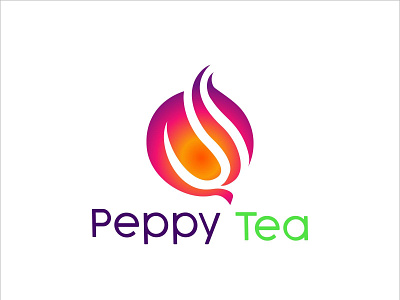 Peppy Tea Logo branding design flat graphic design logo tea