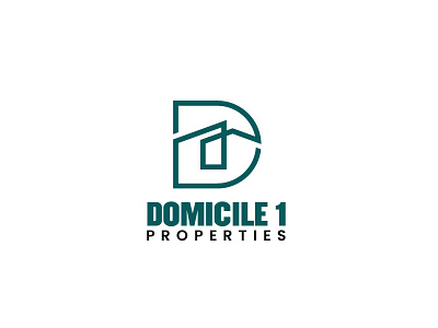 Domicile 1 properties Logo branding design flat graphic design illustration logo minimal vector