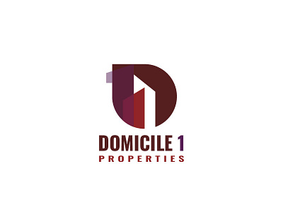 Domicile 1 Properties branding design flat graphic design illustration logo minimal vector