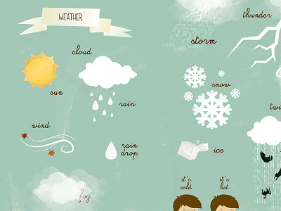 Weather book children illustration weather