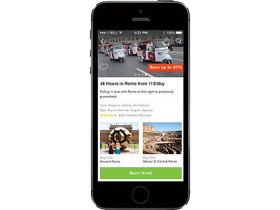 Get Your Guide booking iphone itinerary page travel