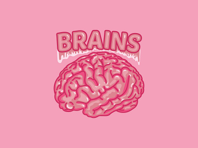 Brains design illustration typography vector