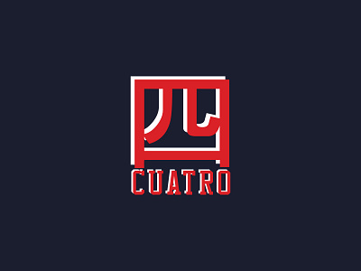 Cuatro Basketball Logo logo typography