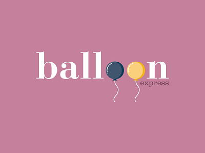 balloon express branding design flat icon lettering logo minimal type typography vector