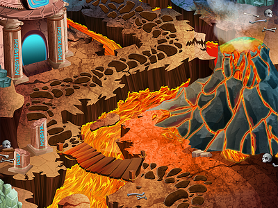 Fantasy Game Map fantasy map reskin volcano