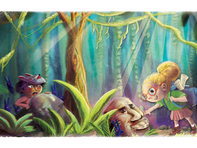 The Lost Jungle children book digital painting illustration