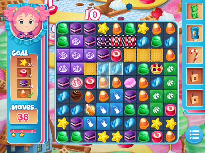 Sugar Blast - Game screen game art mobile app design mobile game ui design vector