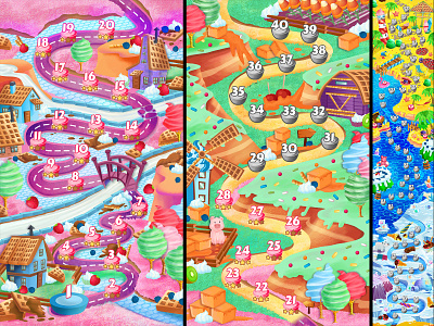 Sugar Blast - Maps background candy game art map