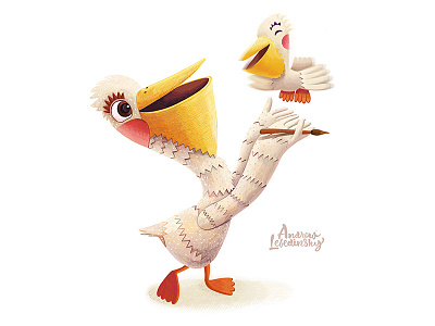 Pelican advert andrew lebedinsky character fowl illustration pelican