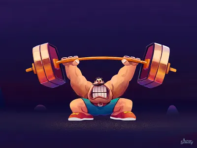 Heavyweight athlete adobe andrew lebedinsky cg character color design heavyweight athlete illustration photoshop strongman