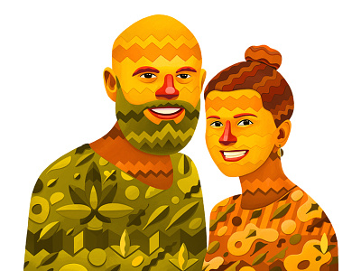 Gordei&Elina andrew lebedinsky cg character color illustration love men pattern photoshop portret women