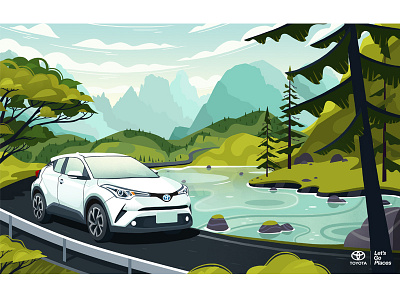 Toyota C-HR andrew lebedinsky cg color illustration love photoshop toyota toyota c hr toyota jp toyotaau toyotausa