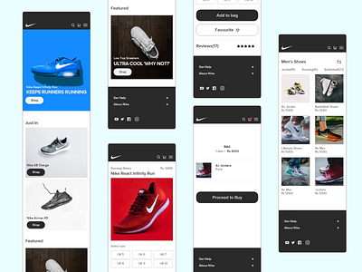 Nike sneakers webapp design