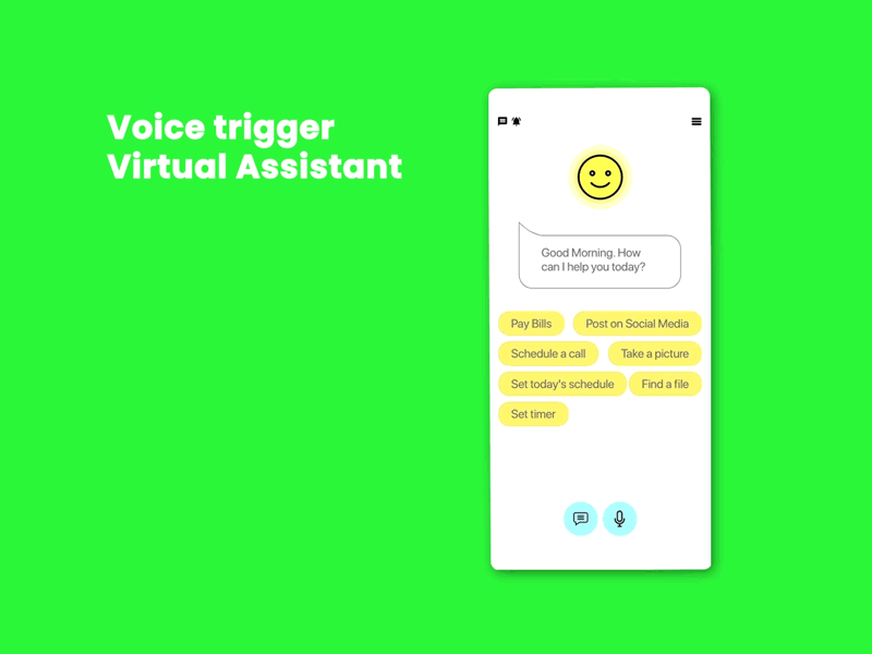 Voice Assistant adobexd uidesign uiux uiux design uiuxdesign virtual assistant voice trigger xd design xddailychallenge