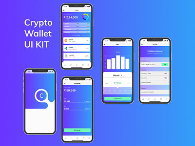 Free Crypto Wallet UI Kit - FIGMA crypto wallet cryptocurrency figma free gumroad ui ux ui design ui kit ux design wallet