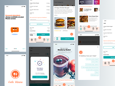 Cafe house Restaurant Ui kit for figma chatbot design download figma food gumroad restaurant ui ux ui design ui kit ux design